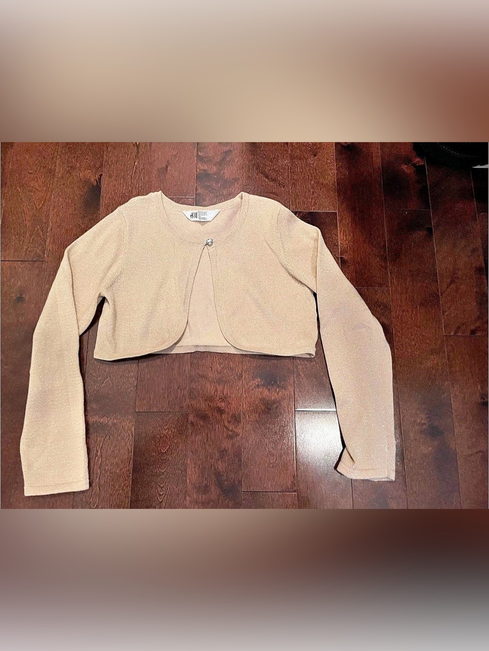 H&M Metallic Knit Cardigan in Gold colour Like New